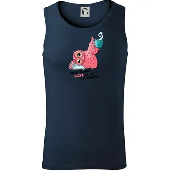 Tu poslední kávu já už asi neměla - Tílko pánské Core - L ( Námořní modrá (velmi tmavá - téměř černá) )