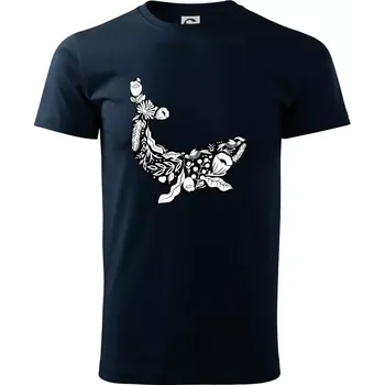 Velryba malovaná - Triko extra velké (5-8XL) - 6XL ( Námořní modrá (velmi tmavá - téměř černá) )