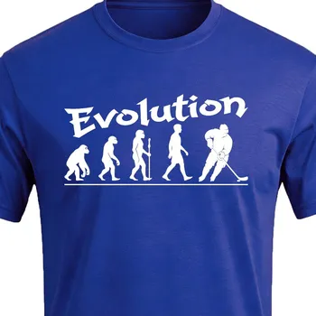 Pánské tričko Tričko Evoluce Hokej - velikost 122, Barva Modrá