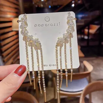 Náušnice Dlouhé Křišťál visací Náušnice s blingovou nití