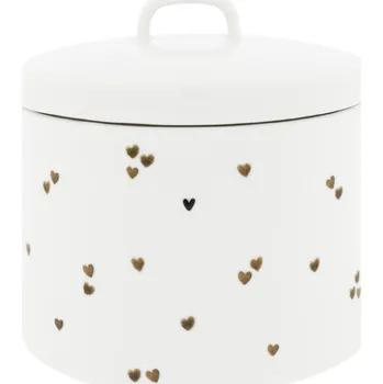 Dóza na potraviny Bastion Collections Keramická dóza White/Brown Hearts B