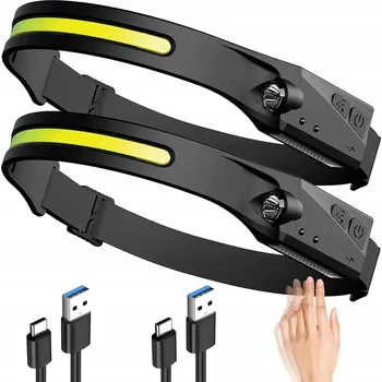 Čelovka ČELOVKA LED ČELOVÁ SVÍTILNA S POHYBOVÝM SENZOREM IPX4 USB-C 1200 MAH ČERNÁ