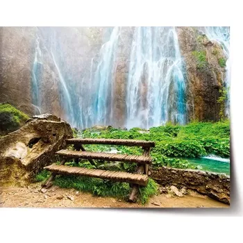 Plakát Sablio Plakát Posezení u vodopádu - 60x40 cm