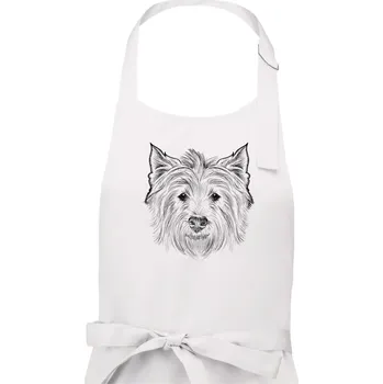 Kuchyňská zástěra Teriér kresba - Pánská zástěra na vaření - Univerzální velikost ( Bílá )