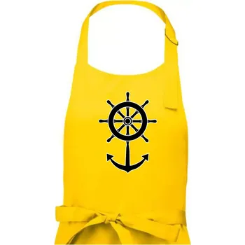 Kuchyňská zástěra Kormidlo úsměv - Dámská zástěra na vaření - Univerzální velikost ( Žlutá )