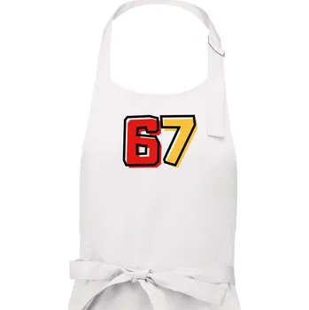 Kuchyňská zástěra 67 - čísla - Dámská zástěra na vaření - Univerzální velikost ( Bílá )