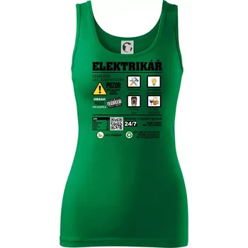 Dámské tričko Profese - informace o produktu - elektrikář - Dámské tílko - 2XL ( Středně zelená )