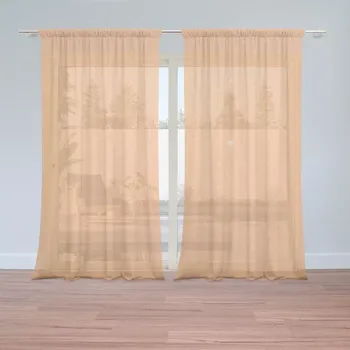 Záclona Sablio Záclony Bílé čárky na oranžové: 2ks 150x250cm