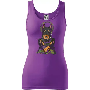 Dámské tričko Bojový dobrman (Pecka design) - Dámské tílko - XL ( Fialová )