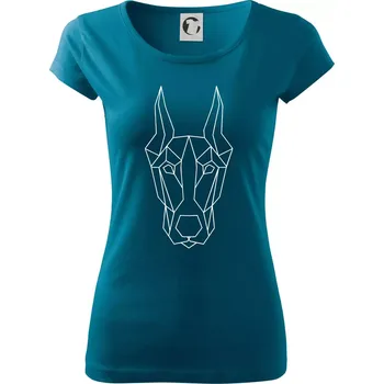 Dámské tričko Dobrman - Geometrie - Dámské triko Pure - M ( Petrolejová )