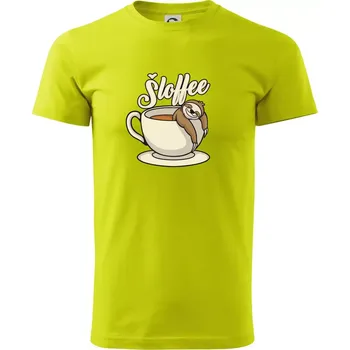 Pánské tričko Šloffee - káva - Klasické pánské triko vyšší gramáže - XS ( Limetková )