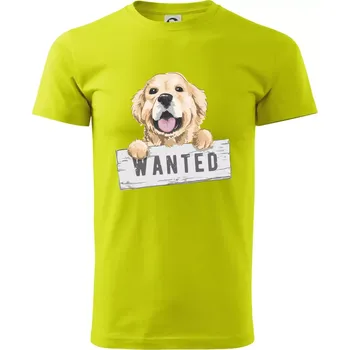 Zlatý retriever - štěně wanted - Klasické pánské triko vyšší gramáže - M ( Limetková )