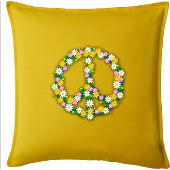 Polštář Peace symbol kopretiny - Polštář 50x50 - 50x50 - Pouze potah ( Žlutá )