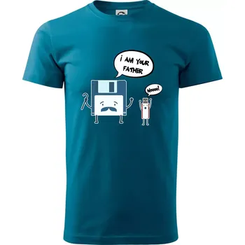 Pánská móda I am your father USB - Klasické pánské triko vyšší gramáže - M ( Petrolejová )
