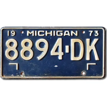 Plechová cedule Americká SPZ Michigan 1973 Blue 8894-DK