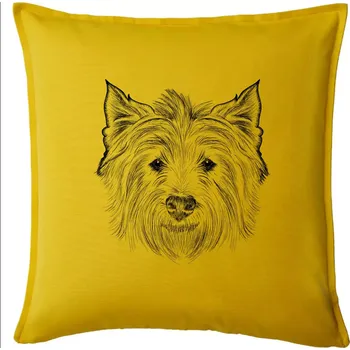 Polštář Teriér kresba - Polštář 50x50 - 50x50 - Pouze potah ( Žlutá )