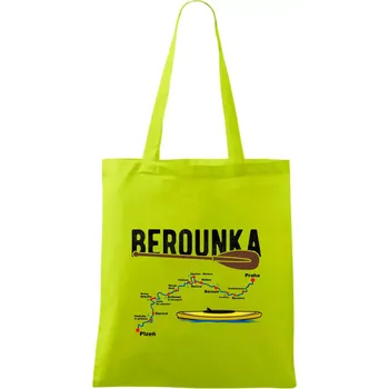 Mapa řeky Berounky - Taška bavlněná - 42 x 38 cm ( Limetková )