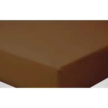 Prostěradlo Jersey hnědé prostěradlo David jednolůžko 140x200 cm Barva: Hnědá, rozměr: 140x200cm