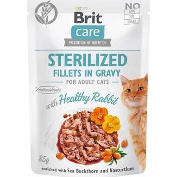 Pro kočku Brit Care Cat kapsička Fillets in Gravy Sterilized with Healthy Rabbit 24x85g