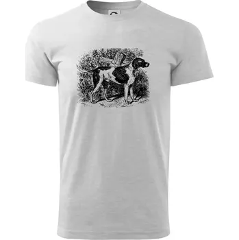 Pánské tričko Ohař - kresba - Triko extra velké (5-8XL) - 8XL ( Světlešedý Melír )