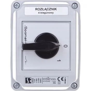 vypínač Křížový spínač 0-1 63A 4P v pouzdře