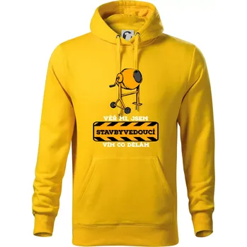 Pánská mikina Vím co dělám stavbyvedoucí - Mikina pánská Cape s kapucí - XL ( Žlutá )