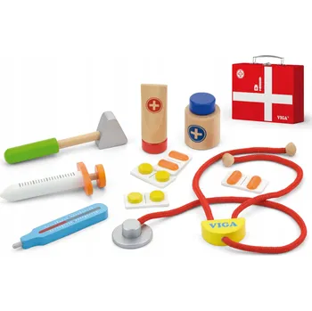 Dřevěná hračka Sada malého doktora Viga 11 dílů