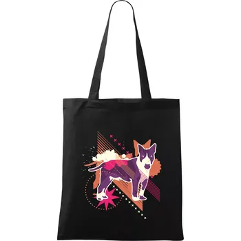 Nákupní taška Pes abstrakce fialový - Taška bavlněná - 42 x 38 cm ( Černá )