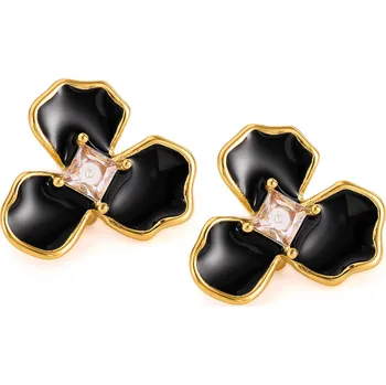 Náušnice Šperky4U Ocelové náušnice se smaltovaným povrchem - OPS0010