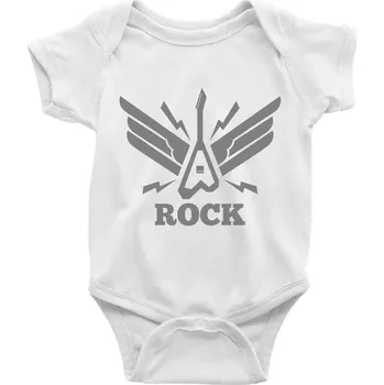 Kojenecký body Rocková kytara křídla - Body kojenecké s krátkým rukávem - Krátký r. 12-18 měs ( Bílá )