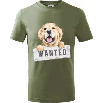 Dětská móda Zlatý retriever - štěně wanted - Tričko dětské bavlněné - 158 cm/12 let ( Khaki )