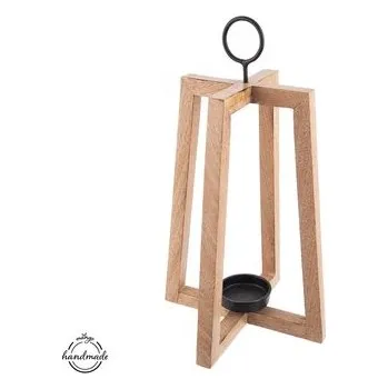 Bytová dekorace Svícen dřevo/kov MANGO otevřený v. 44 cm