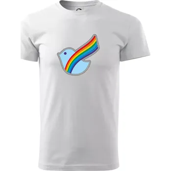 Duhová holubice - Triko extra velké (5-8XL) - 7XL ( Bílá )