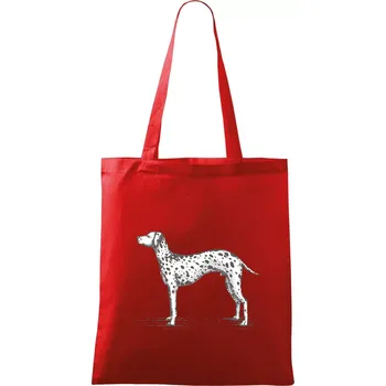 Nákupní taška Vintage Dalmatin - Taška bavlněná - 42 x 38 cm ( Červená )