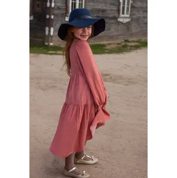 Dámské šaty Broskvové šaty s volánky, velikost 152, společenské, dívčí, vhodné na oslavy, s volánky, velikost 146