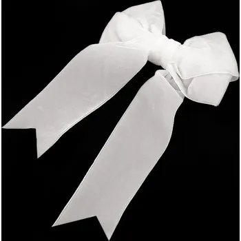 Vánoční dekorace Vánoční mašle sametová dvojitá 13x18 cm Varianta: 1 bílá, Balení: 6 ks