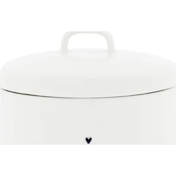 Dóza na potraviny Bastion Collections Keramická dóza White/Brown Hearts A