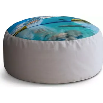 Taburet Sablio Taburet Circle Luxusní výletní loď v tropickém ráji: 38x48 cm