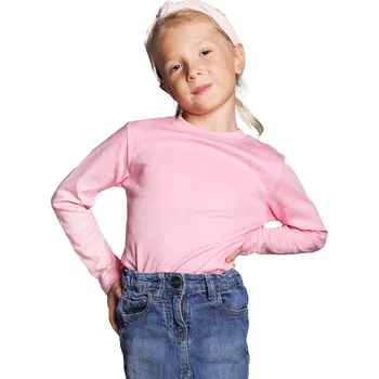 Dívčí oblečení YOCLUB dětské tričko s dlouhým rukávem bavlna růžové, velikost 116
