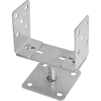 Tesařské kování DOMAX PSRLT 0-160 šroubovací patka sloupku typu U Žárový zinek (ZNO) PSRLT 0-160 - 0-160 x 110 x 3 mm (4 ks)