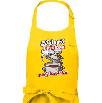 Kuchyňská zástěra Nejlepší rajskou vaří babička - Dámská zástěra na vaření - Univerzální velikost ( Žlutá )