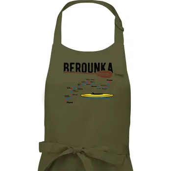Kuchyňská zástěra Mapa řeky Berounky - Pánská zástěra na vaření - Univerzální velikost ( Khaki )