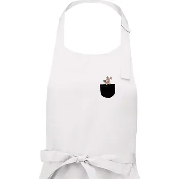 Kuchyňská zástěra Pes v kapse - Pánská zástěra na vaření - Univerzální velikost ( Bílá )