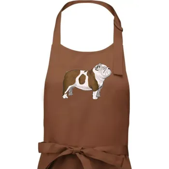 Kuchyňská zástěra Vintage English bulldog - Dámská zástěra na vaření - Univerzální velikost ( Kakaová )