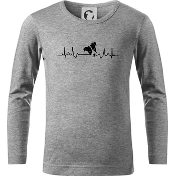 Jack Russell Terriér - hlava - Triko dětské Long Sleeve - 134 cm/8 let ( Tmavě šedý melír )