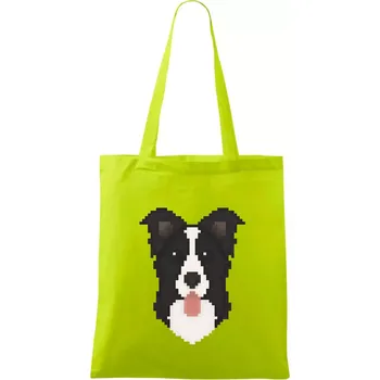 Border kolie Pixel - Taška bavlněná - 42 x 38 cm ( Limetková )