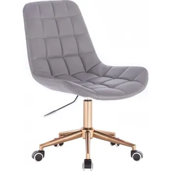 LuxuryForm DESIGN Židle PARIS na zlaté podstavě s kolečky - šedá