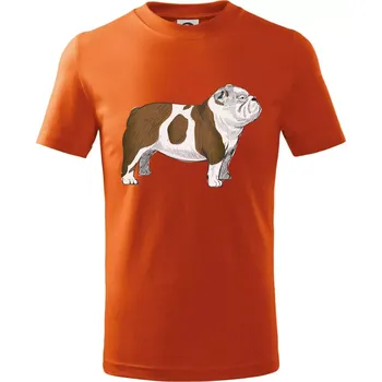 Vintage English bulldog - Tričko dětské bavlněné - 146 cm/10 let ( Oranžová )