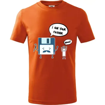 Chlapecké tričko I am your father USB - Tričko dětské bavlněné - 146 cm/10 let ( Oranžová )