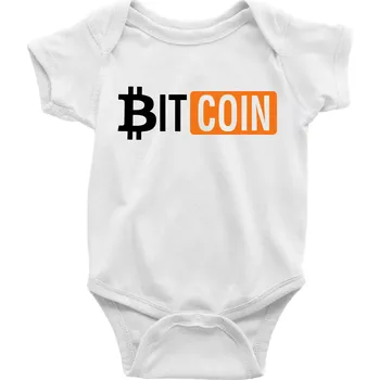 Kojenecký body Bitcoin nápis - Body kojenecké s krátkým rukávem - Krátký r. 18-24 měs ( Bílá )